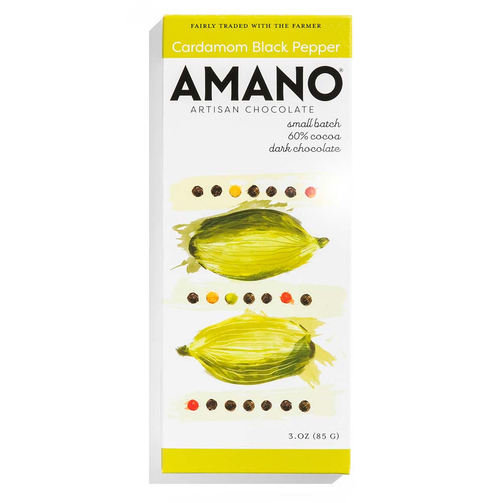 Amano Cardamom Black Pepper 55%, 3oz