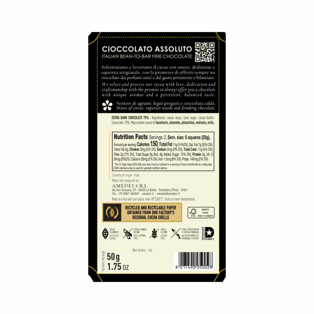 Amedei "9" 75%, 50g - Image 2