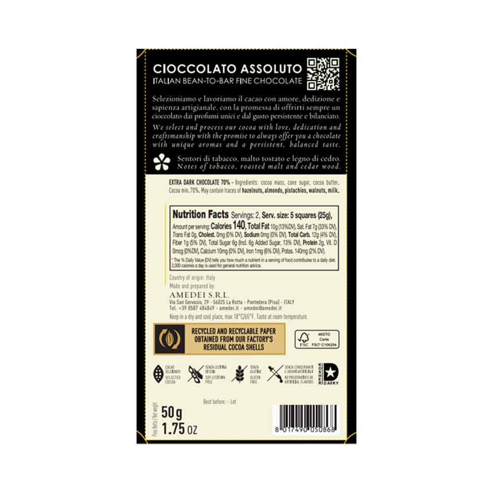 Amedei Toscano Black 70%, 50g - Image 2