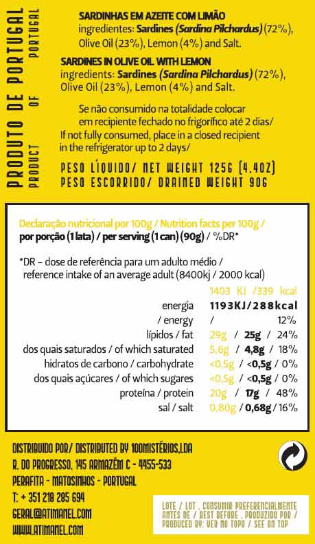 Ati Manel Sardines in Olive Oil and Lemon, 125g - Image 3