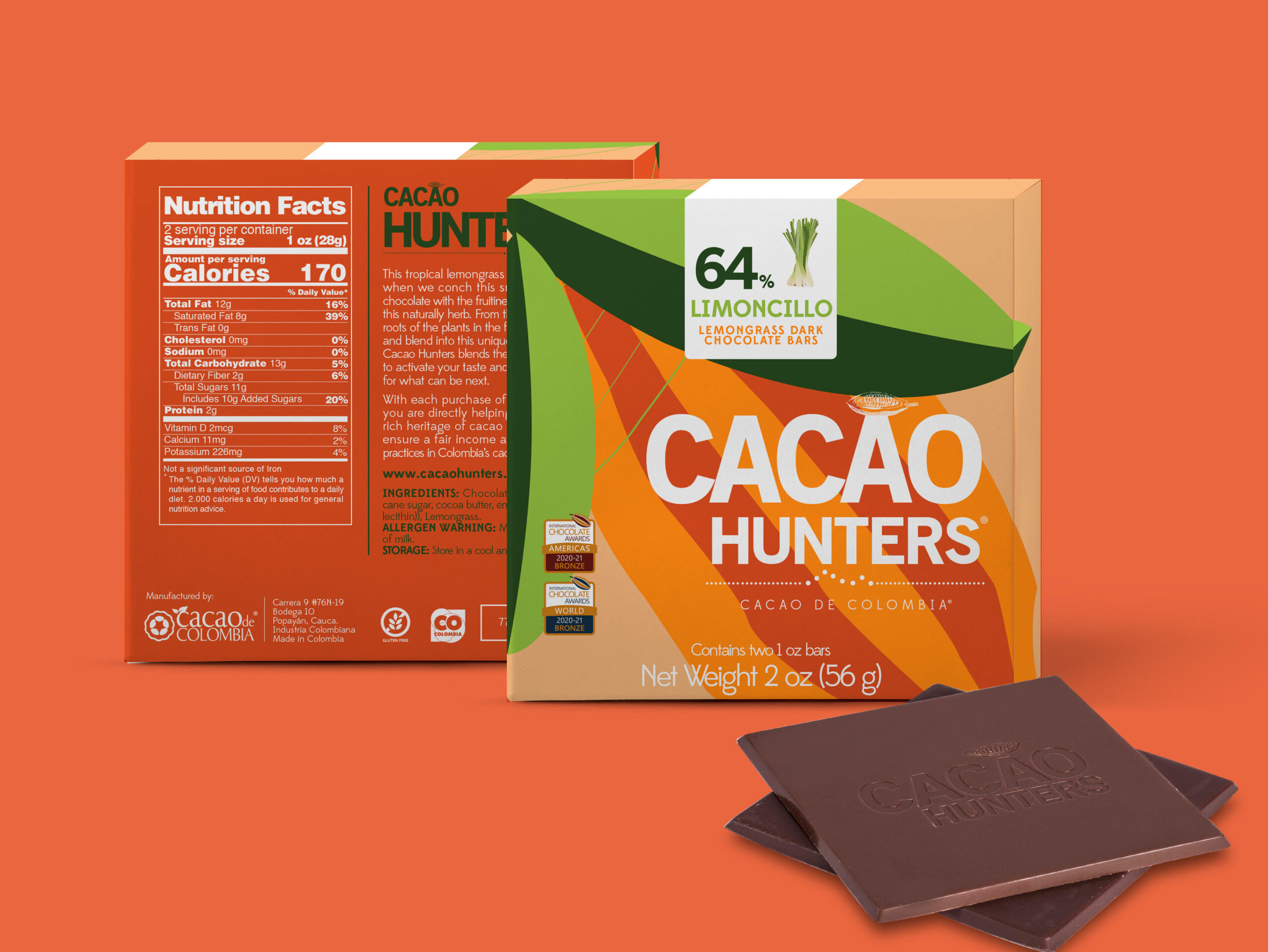 Cacao Hunters Limoncillo 64%, 2oz