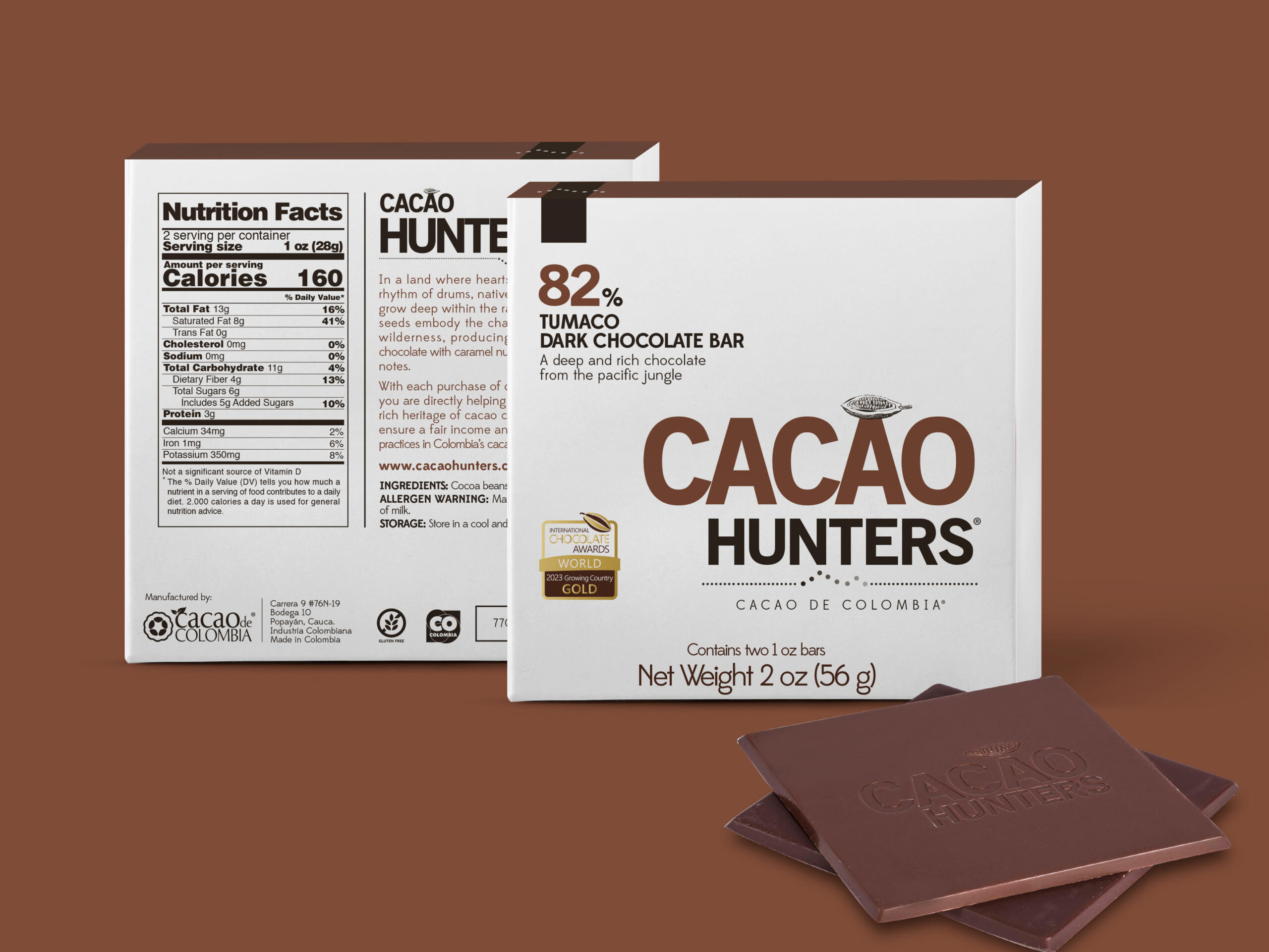 Cacao Hunters Tumaco 82%, 2oz