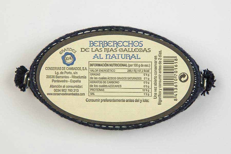 Conservas de Cambados Cockles in Brine 30/40, 111g - Image 2