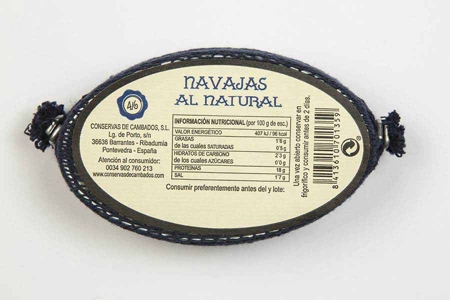 Conservas de Cambados Razor Shells in Brine 4/6, 111g - Image 3