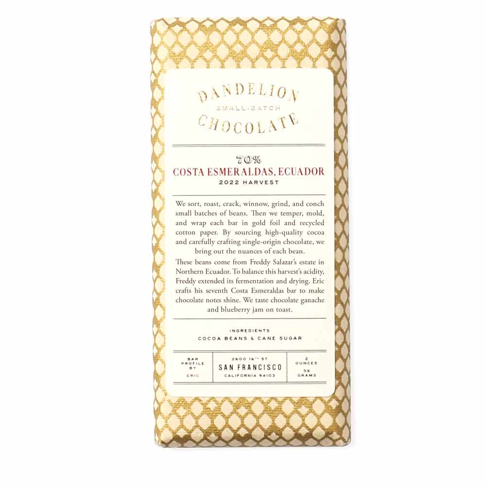 Dandelion Costa Esmeraldas, Ecuador 70%, 56g