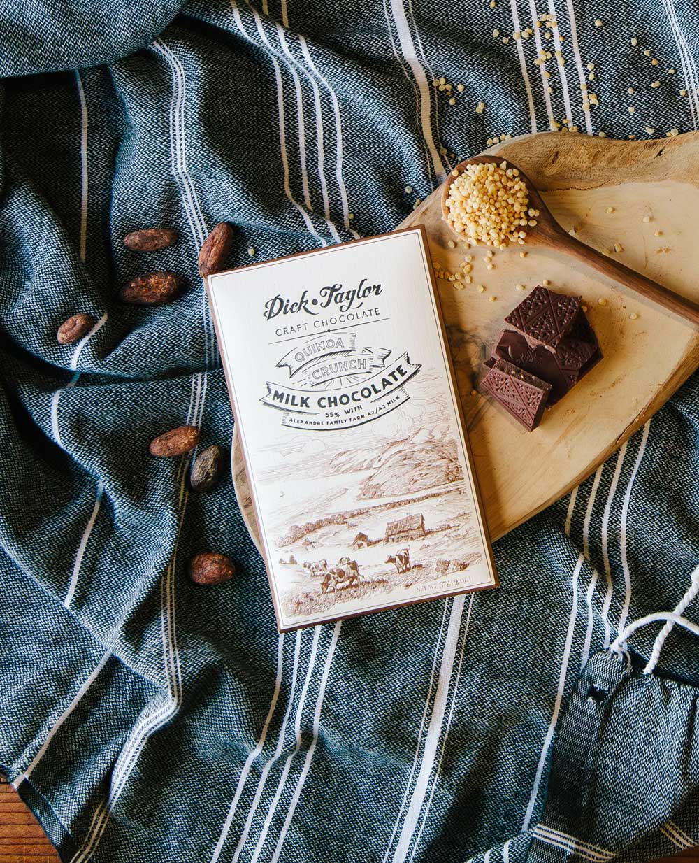 Dick Taylor Quinoa Crunch Milk Chocolate 55%, 2oz - Image 2