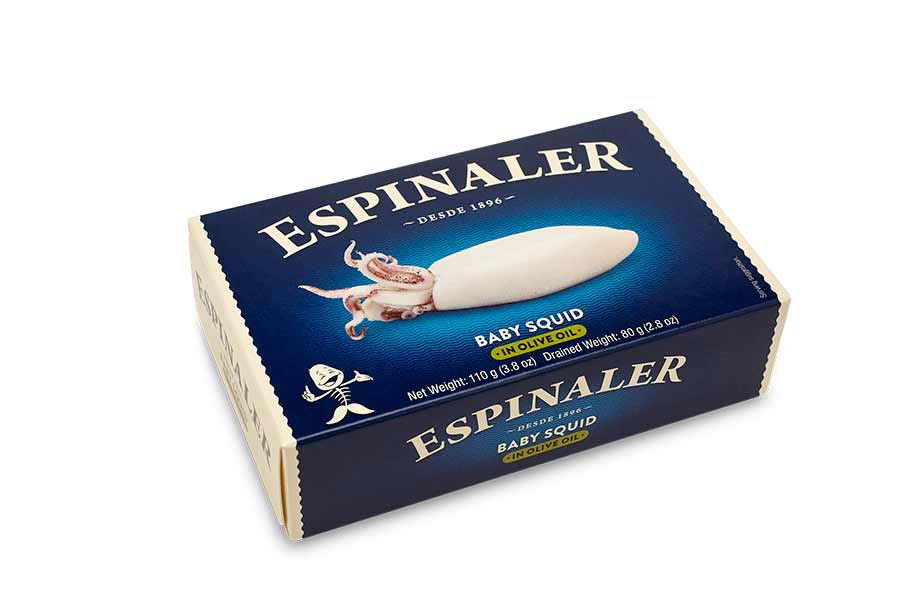 Espinaler Baby Squids in Olive Oil 5/8 Classic Line, 110g - Image 3