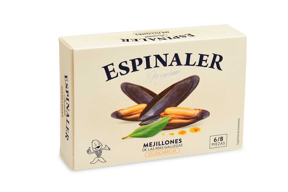 Espinaler Mussels in Pickled Sauce 6/8 Premium Line, 120g