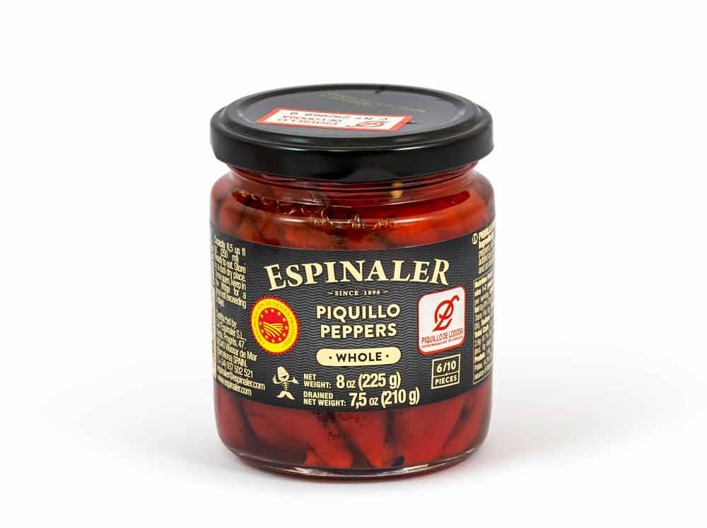 Espinaler Whole Piquillo Peppers Lodosa, 225g