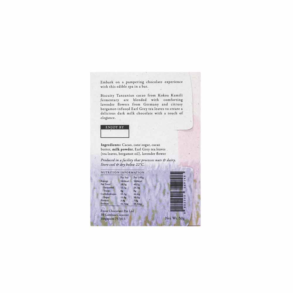 Fossa Earl Grey Lavender Dark Milk Chocolate (Limited Edition), 50g - Image 3