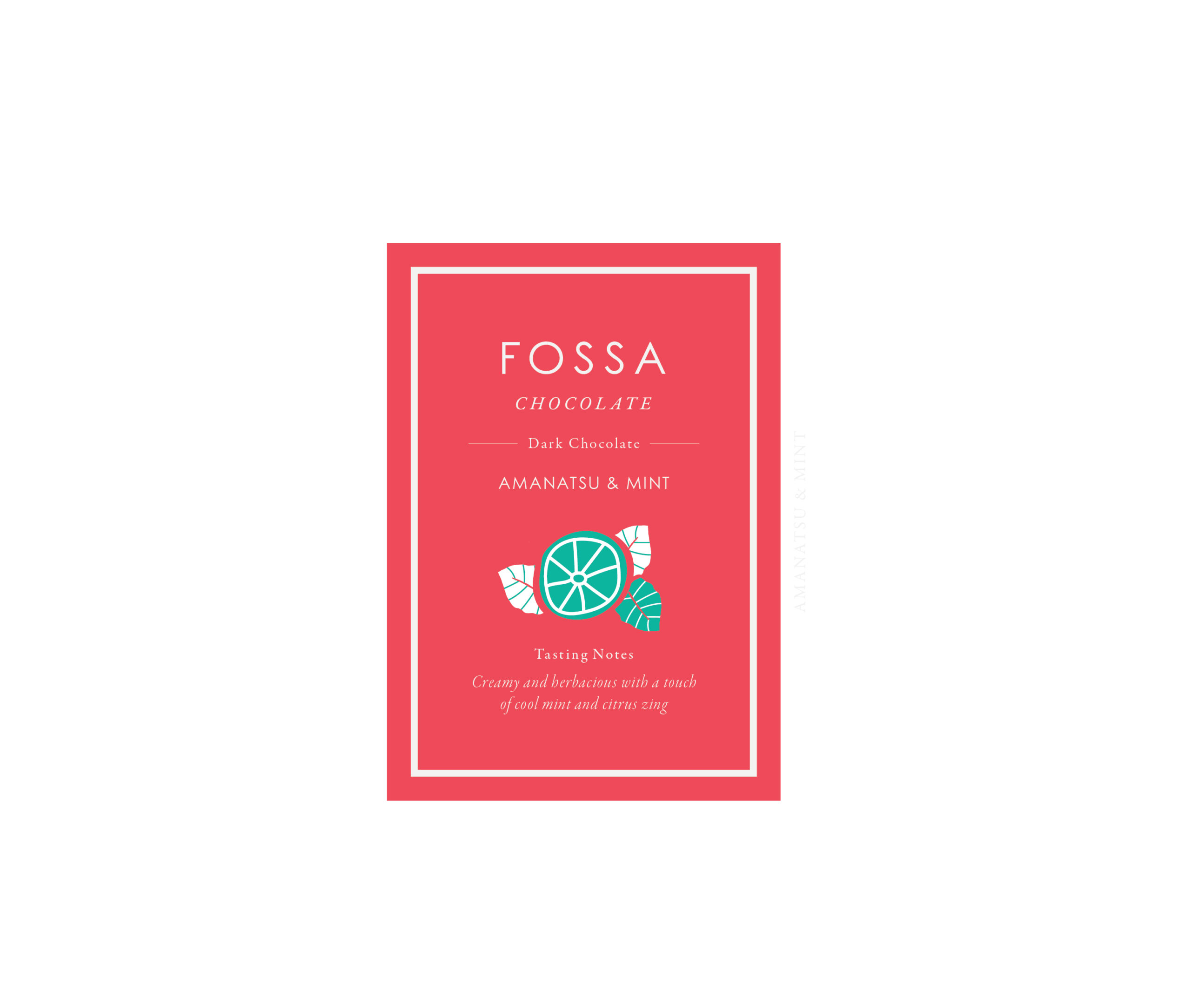 Fossa Amanatsu Orange and Mint Dark Milk Chocolate, 50g