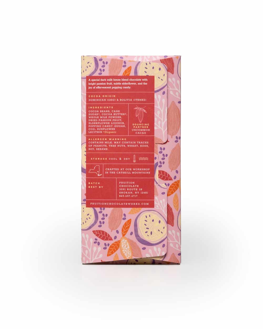 Fruition Passion Fruit Dark Milk w/ Elderflower and Popping Candy, 2.1 oz - Image 2