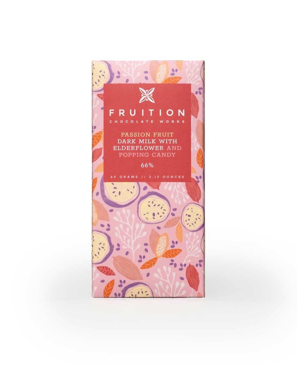 Fruition Passion Fruit Dark Milk w/ Elderflower and Popping Candy, 2.1 oz