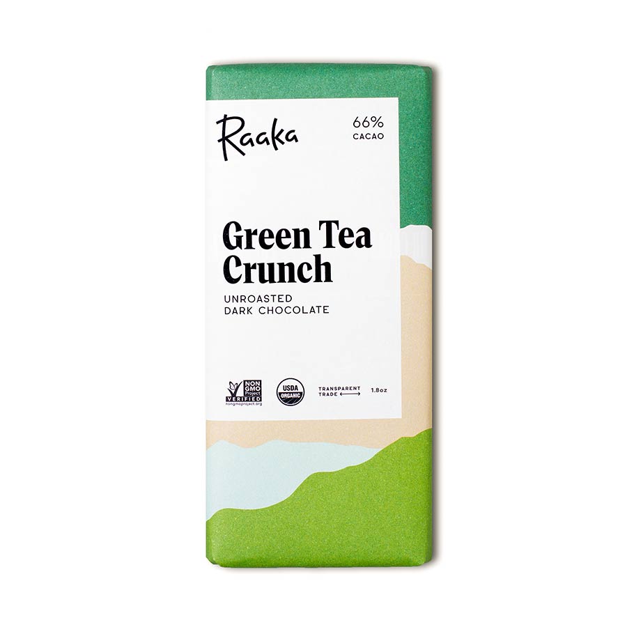 Raaka Green Tea Crunch 66%, 1.8oz