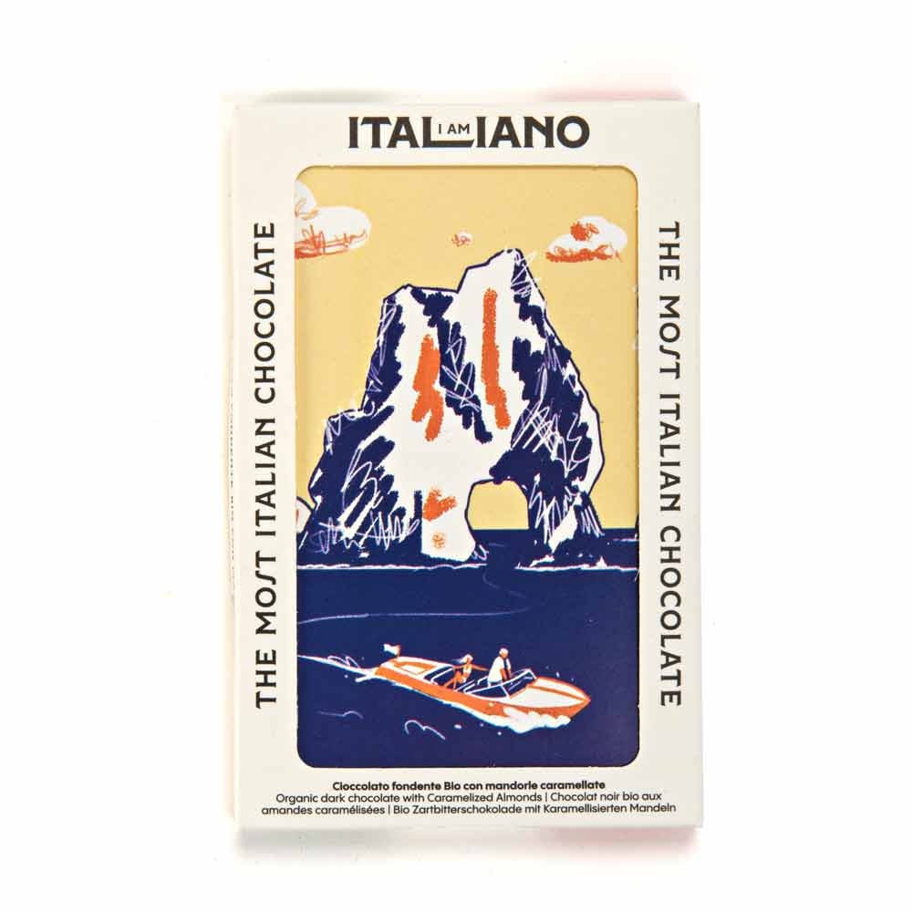 I Am Italiano Organic Chocolate With Almond Praline (Capri), 50g