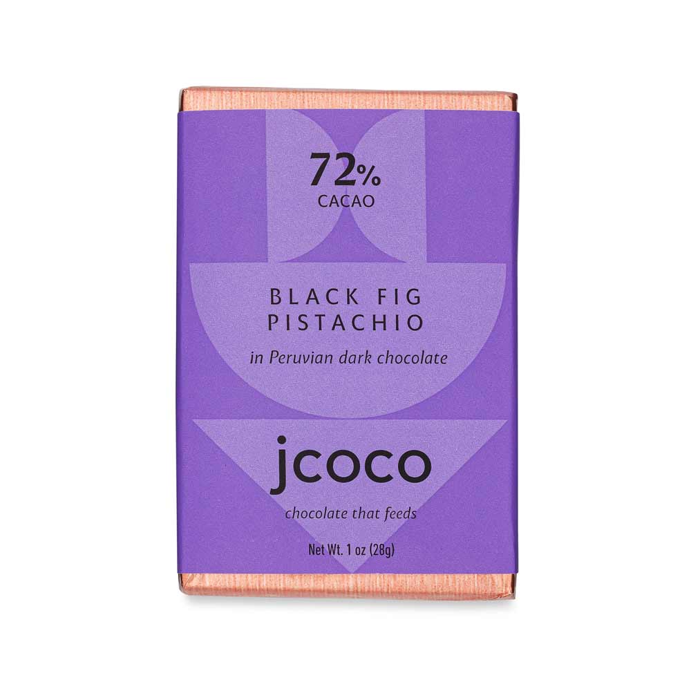 Jcoco Black Fig Pistachio 72% Mini, 1oz
