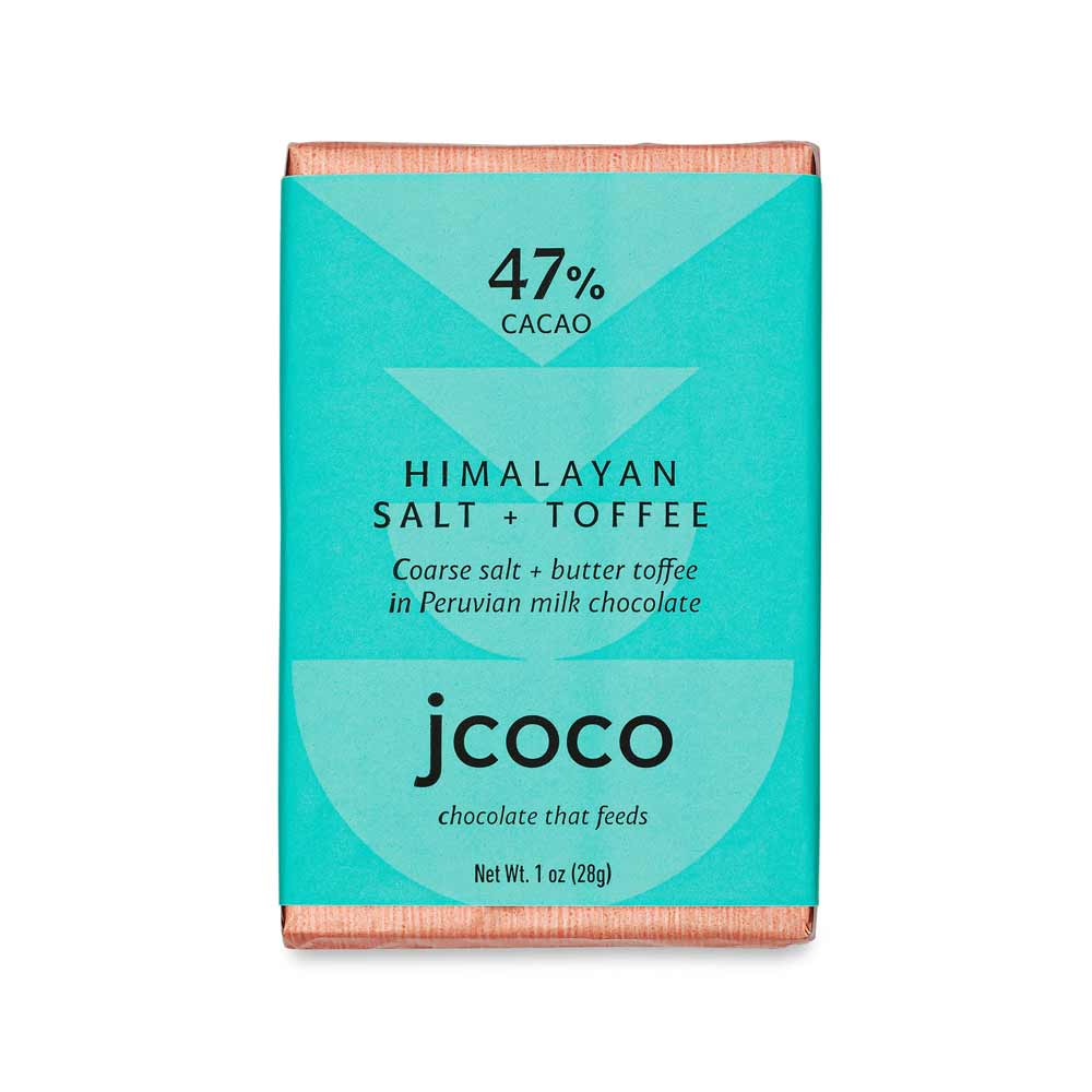 Jcoco Himalayan Salt Toffee Milk Chocolate 47% Mini, 1oz