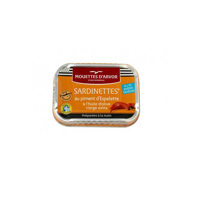 Les Mouettes d'Arvor Sardines w/ Espelette Pepper, 115g