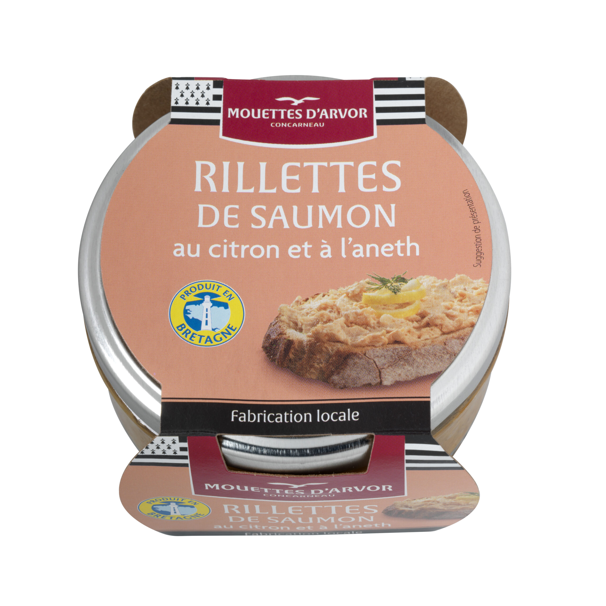 Les Mouettes d'Arvor Rillettes of Salmon w/ Lemon & Dill, 125g