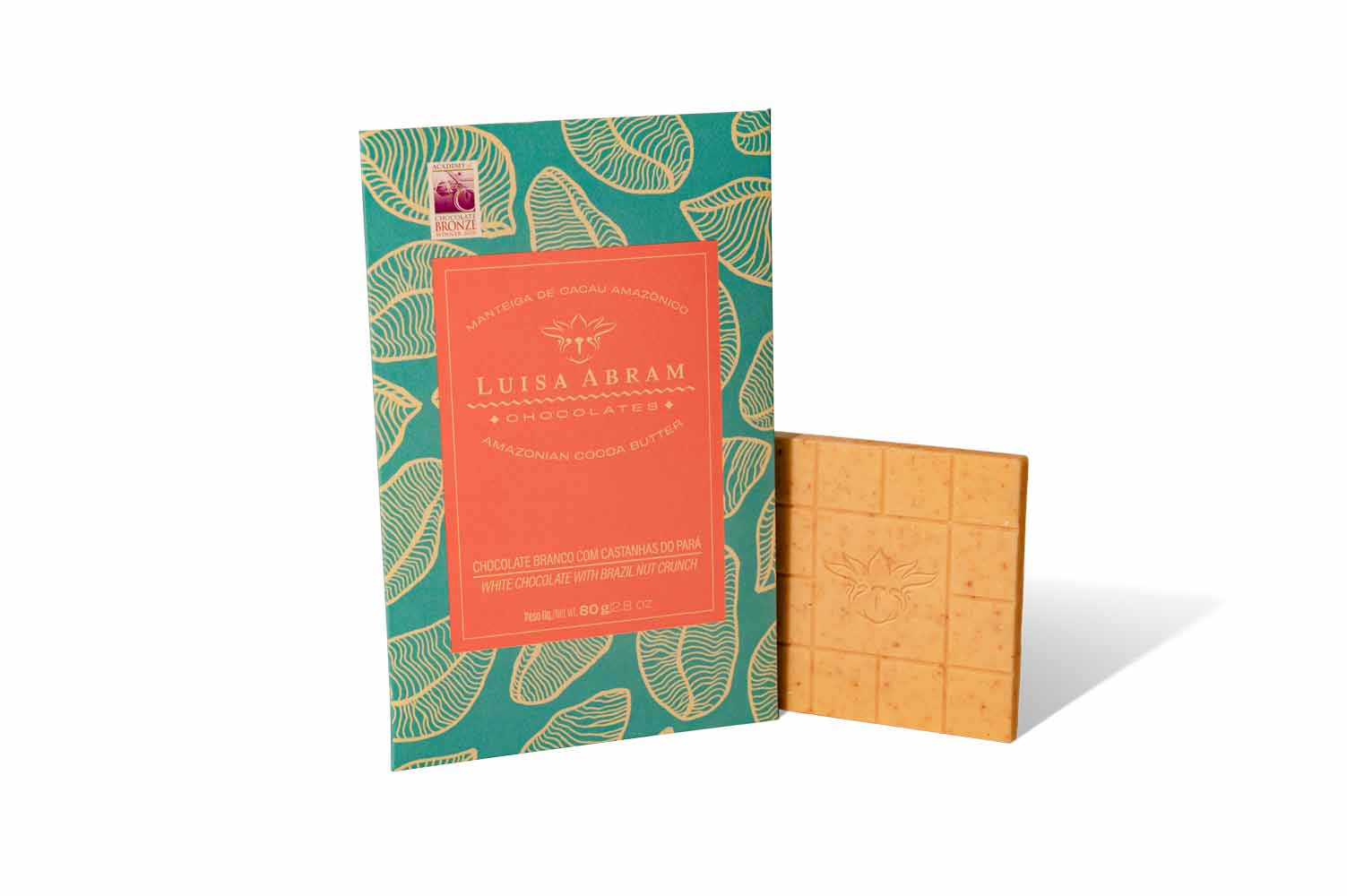 Luisa Abram White Chocolate w/ Brazil Nuts, 80g