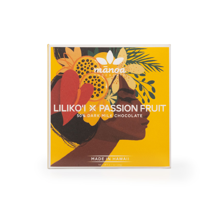 Manoa Flavors of Hawaii: Liliko'i x Passion Fruit Dark Milk Mini, 0.7oz
