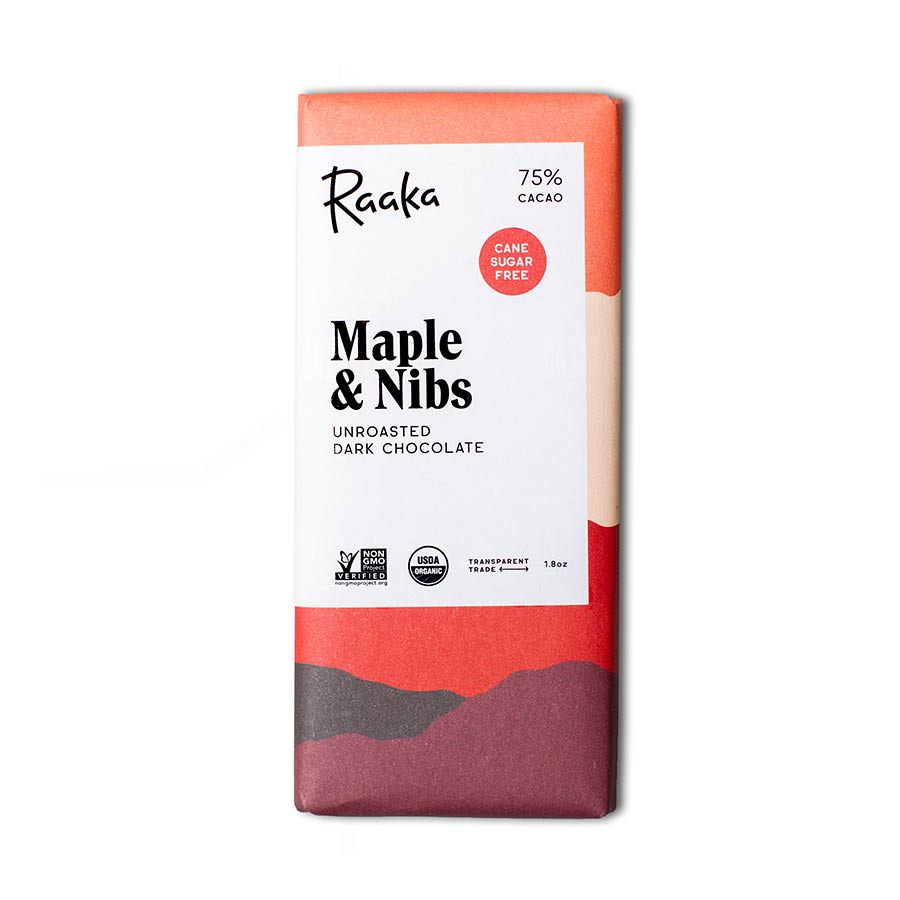 Raaka Maple & Nibs 75%, 1.8oz