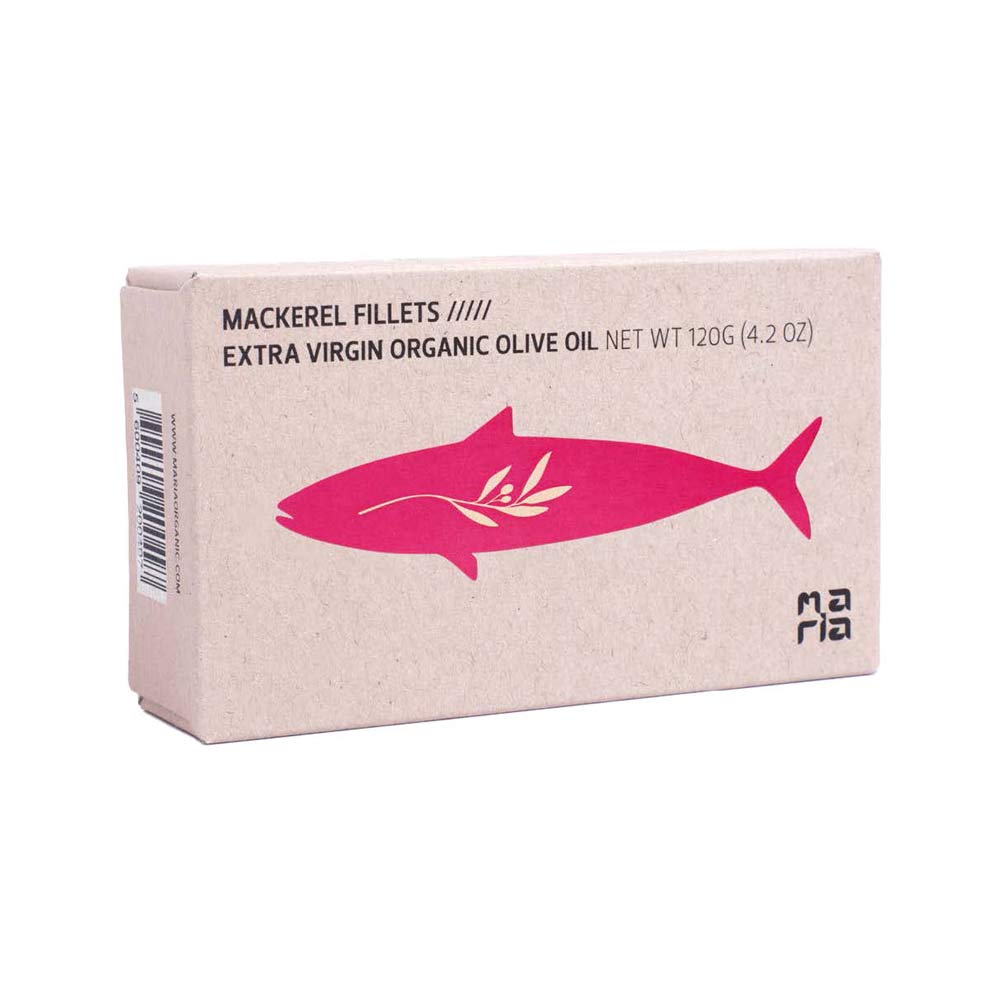 Maria Organic Mackerel Fillets in EVOO, 125g
