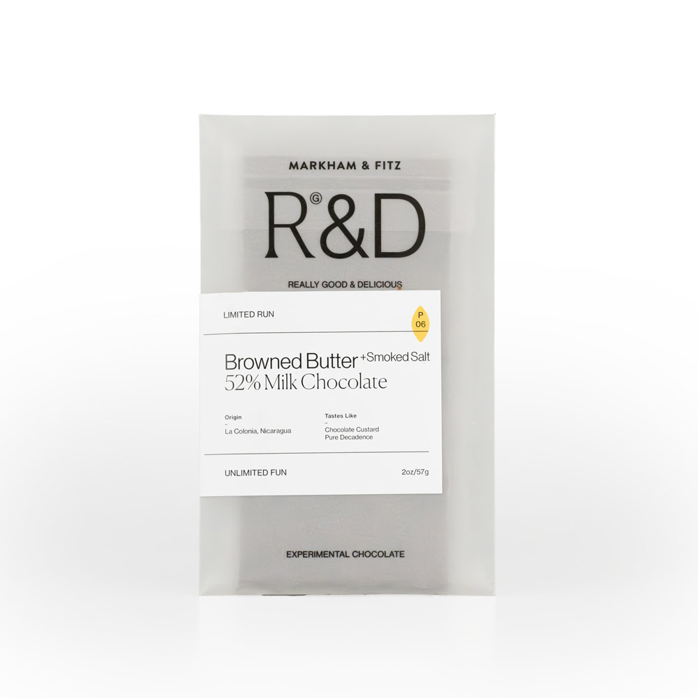 Markham & Fitz R&D: Browned Butter Milk Chocolate, 2oz