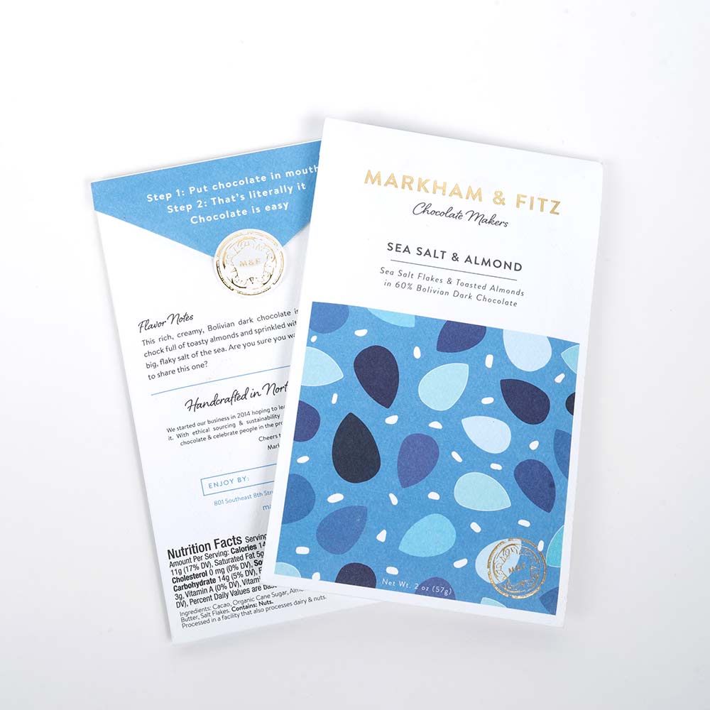 Markham & Fitz Sea Salt & Almond 60%, 2oz - Image 3