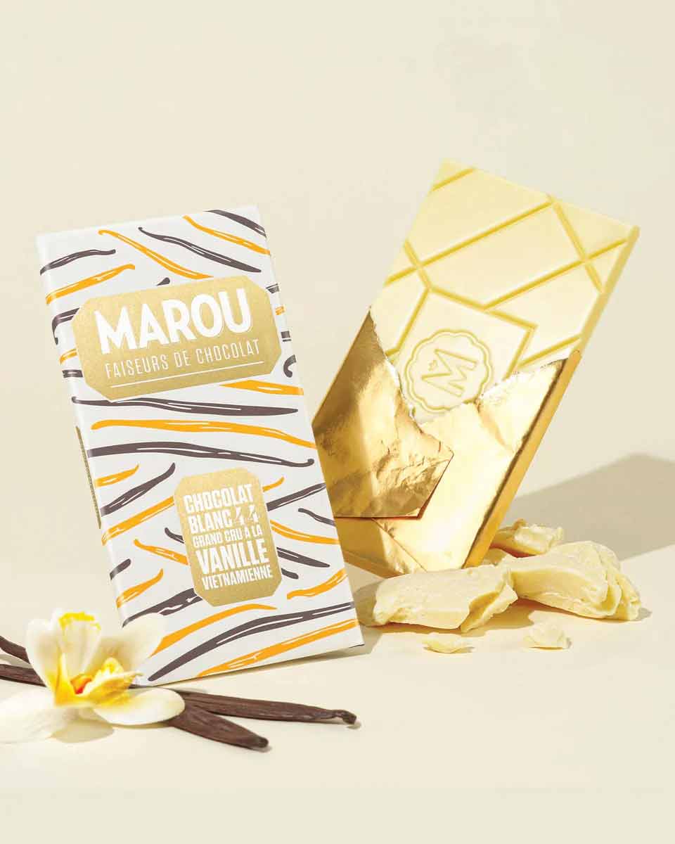 Marou White Chocolate with Vietnamese Vanilla 44%, 80g - Image 2