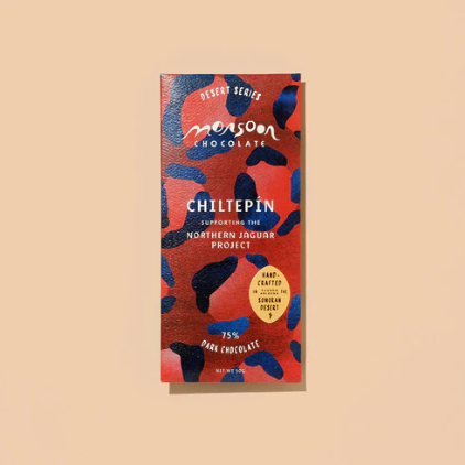 Monsoon Chiltepin 75% Dark Chocolate, 50g