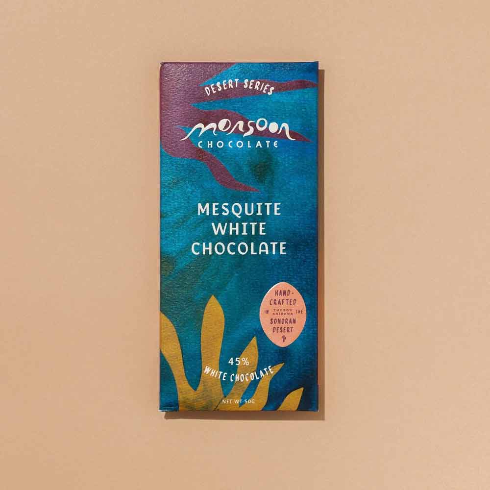 Monsoon Mesquite 45% White Chocolate, 50g