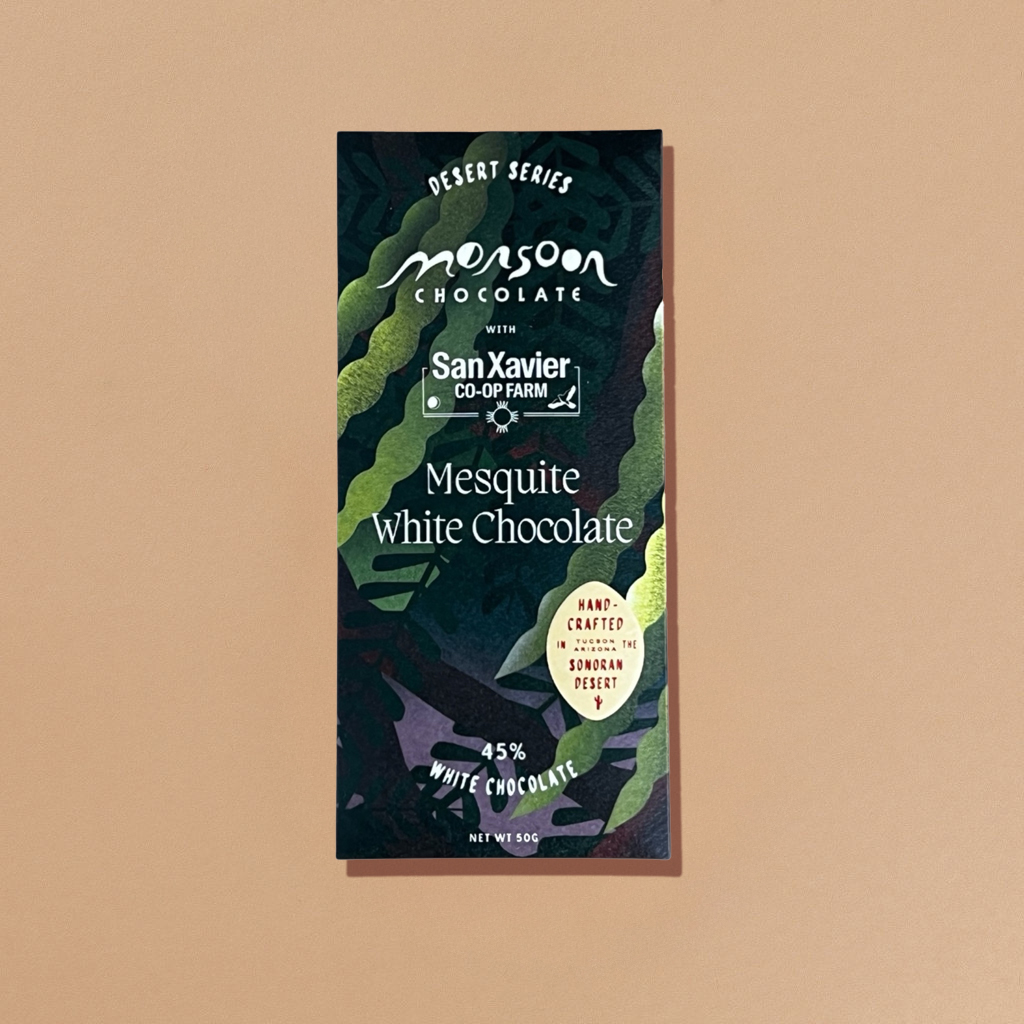 Monsoon Mesquite 45% White Chocolate, 50g
