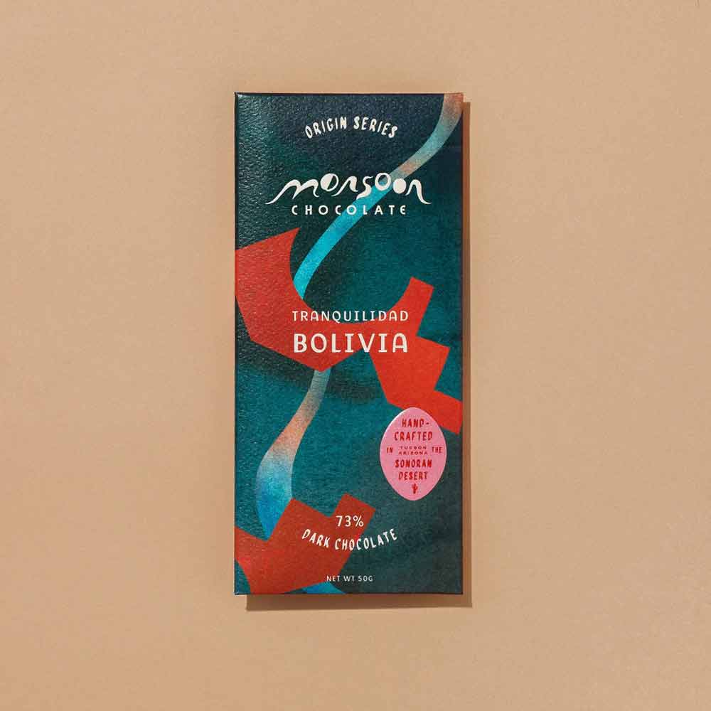 Monsoon Tranquilidad Bolivia 73% Dark Chocolate, 50g