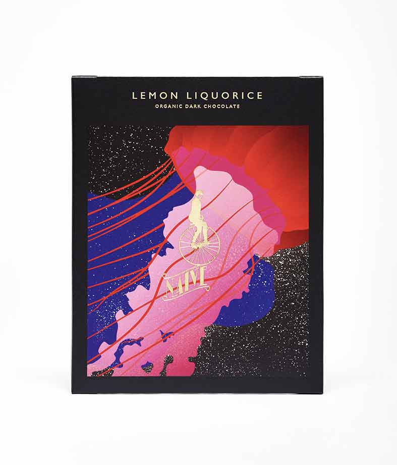 Naive Citrus Liquorice Crunch Organic Dark Chocolate 66%, 50g