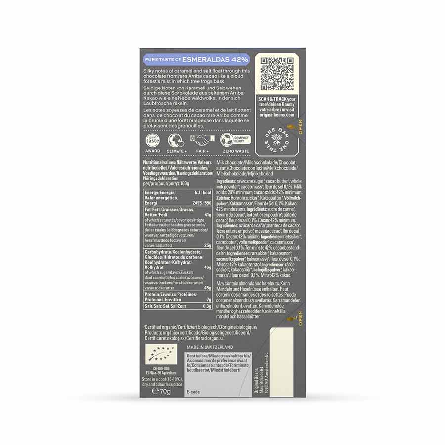 Original Beans Esmeraldas Milk 42%, 70g - Image 2