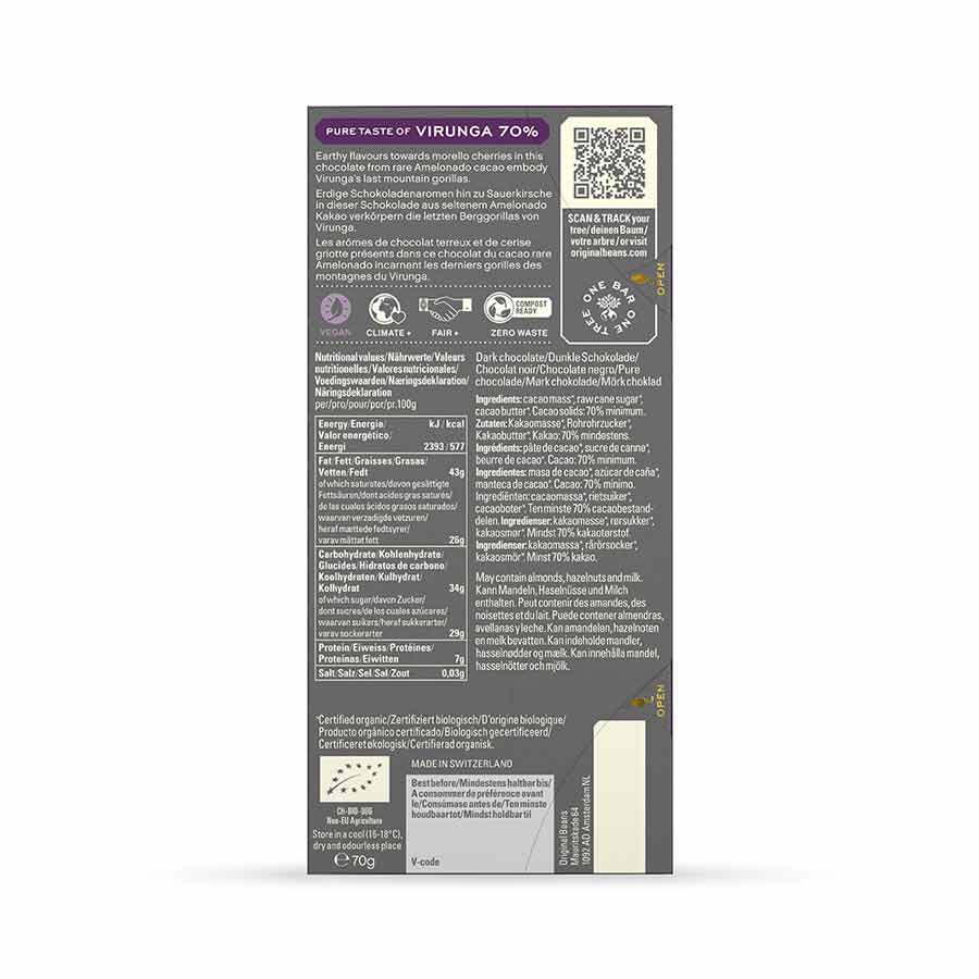 Original Beans Cru Virunga 70%, 70g - Image 2