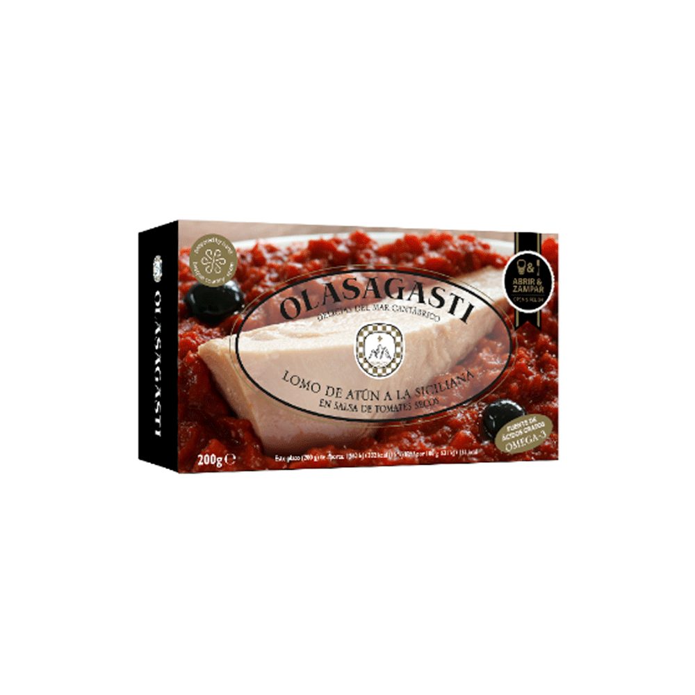 Olasagasti Tuna Fillets a la Siciliana (Sun Dried Tomato Sauce), 200g