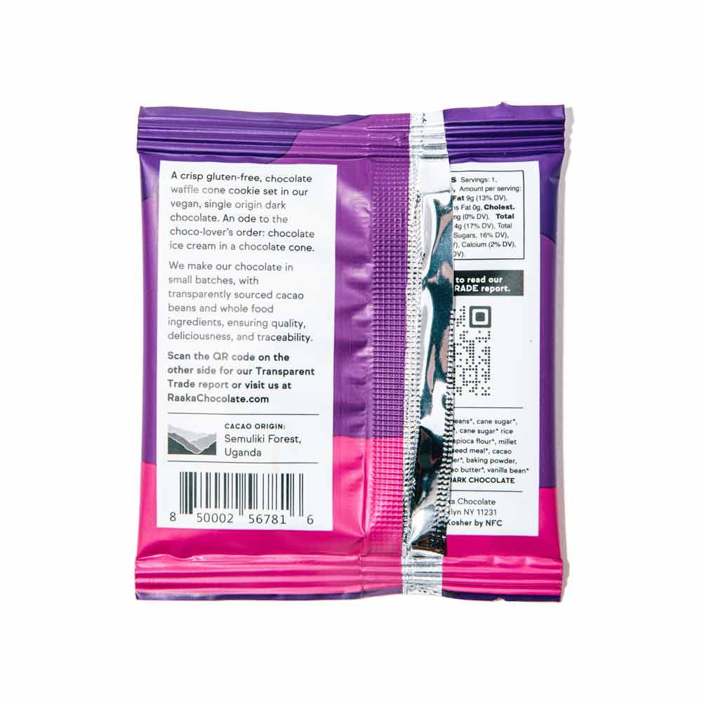 Raaka Dark Chocolate Waffle Cone Bar, 1oz - Image 4