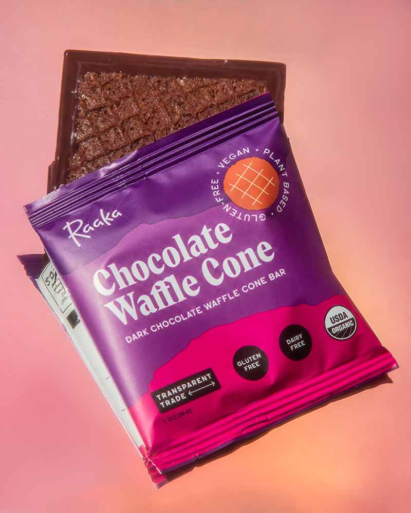 Raaka Dark Chocolate Waffle Cone Bar, 1oz - Image 2