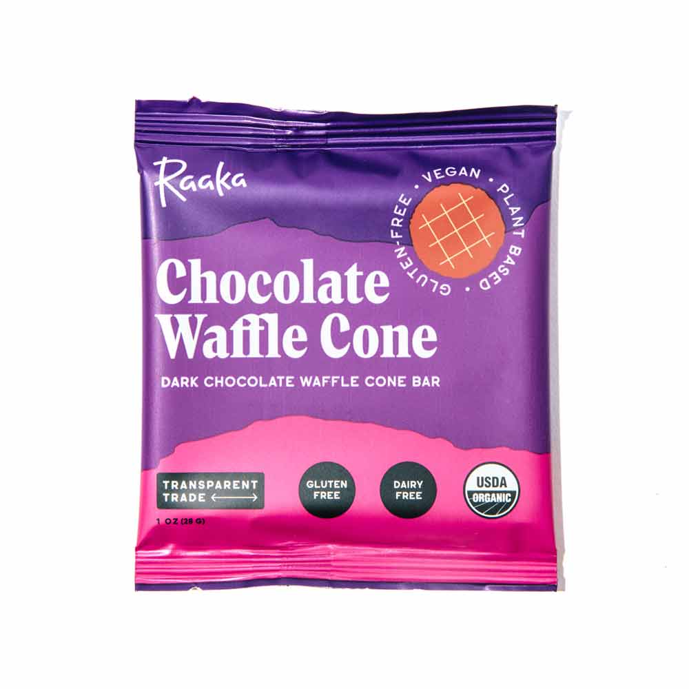 Raaka Dark Chocolate Waffle Cone Bar, 1oz