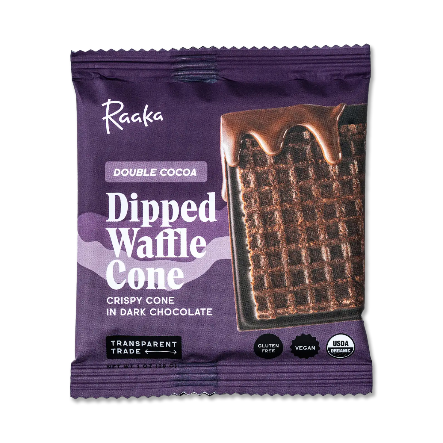 Raaka Dark Chocolate Waffle Cone Bar, 1oz