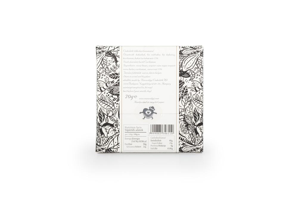 Rozsavolgyi Chocolate w/ Cardamom 73%, 70g - Image 3
