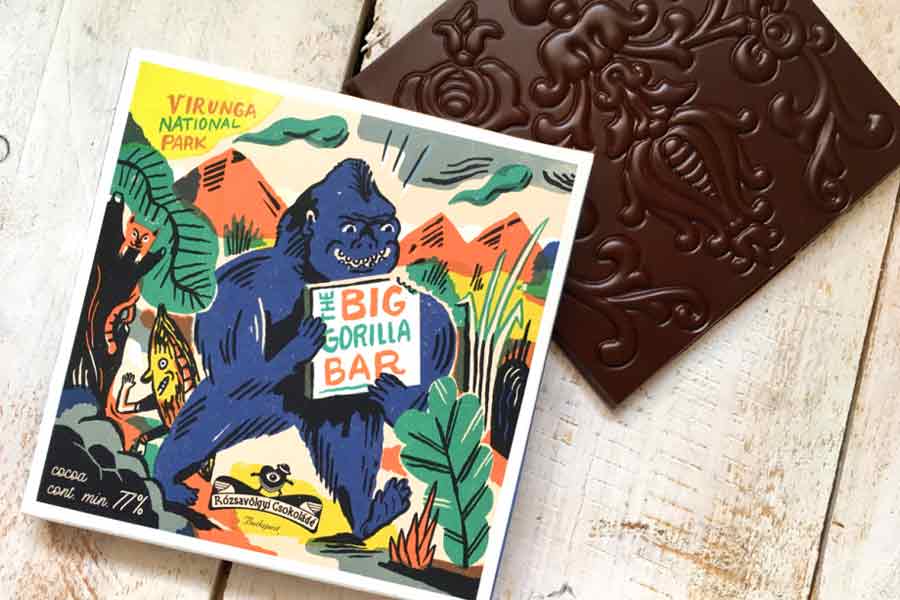 Rozsavolgyi Big Gorilla Bar Virunga Congo 77%, 70g - Image 2