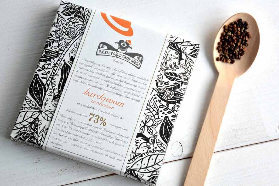 Rozsavolgyi Chocolate w/ Cardamom 73%, 70g - Image 2