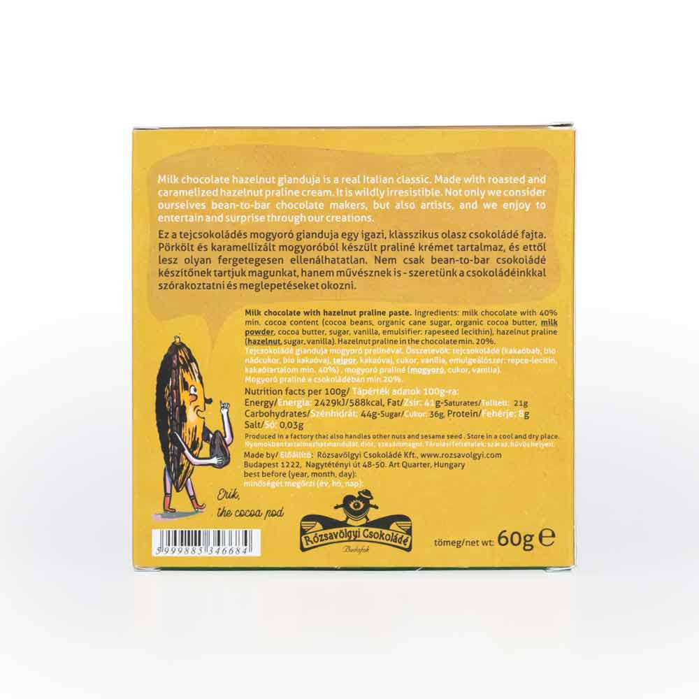 Rozsavolgyi Gianduja Bar w/ Hazlenut Paste, 60g - Image 3
