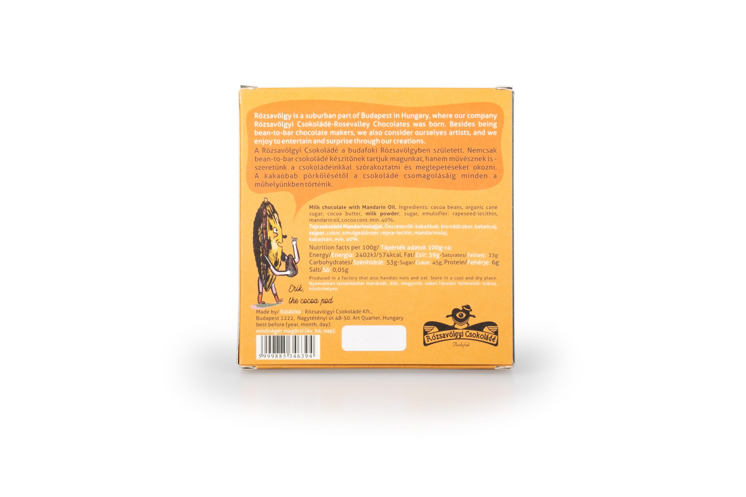 Rozsavolgyi Milk Chocolate w/ Mandarin 40%, 70g - Image 3