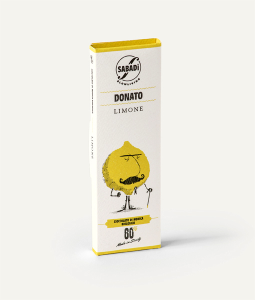 Sabadi Donato Organic Modica Chocolate w/ Interdonato Lemon 60%, 50g
