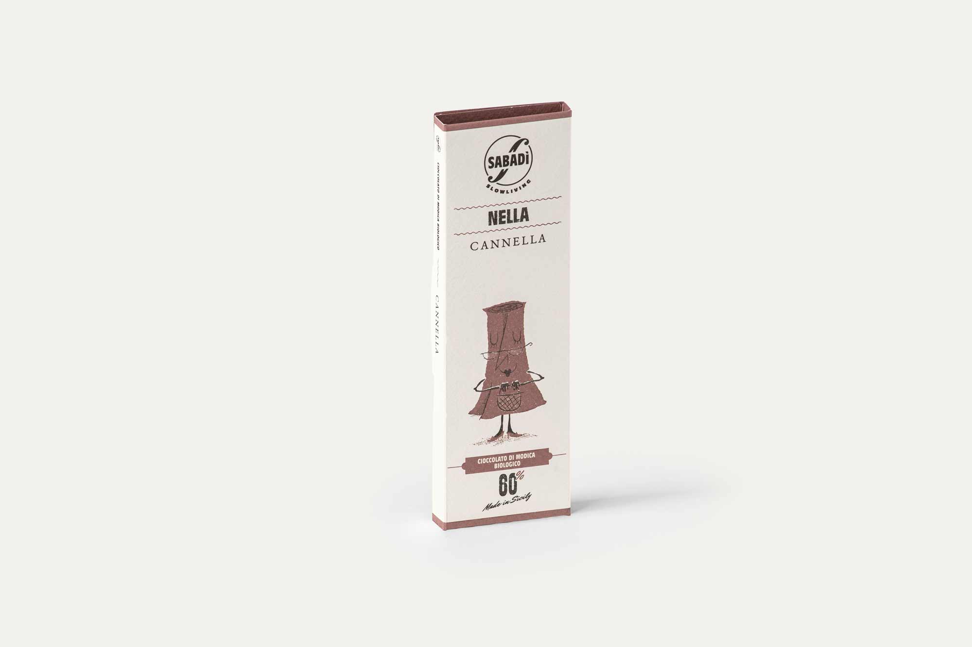 Sabadi Nella Organic Modica Chocolate w/ Cinnamon 60%, 50g