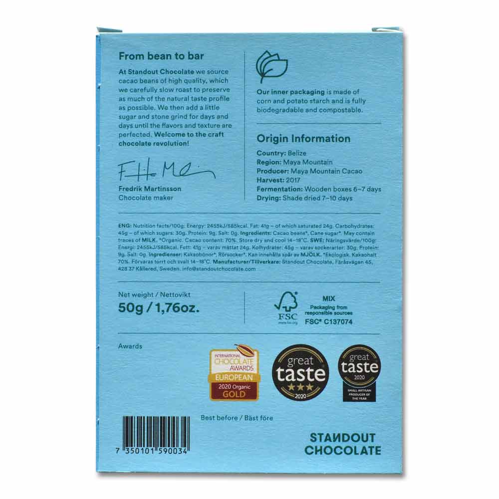 Standout Belize, Maya Mountain 70%, 50g - Image 3